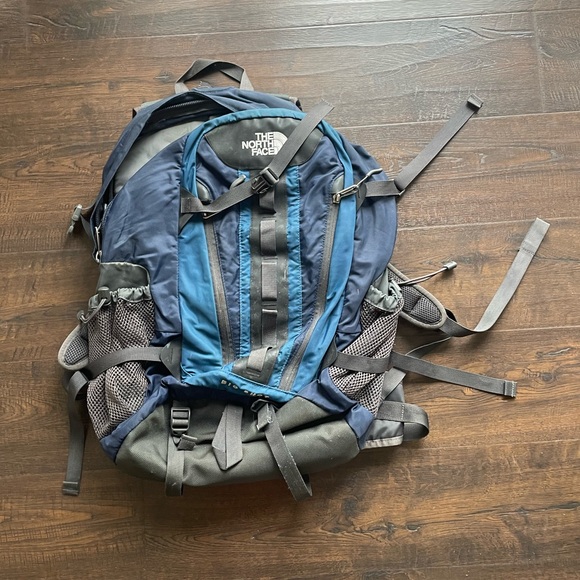 The North Face Handbags - The North Face Blue Grey Backpack Multi-compartment with Pockets